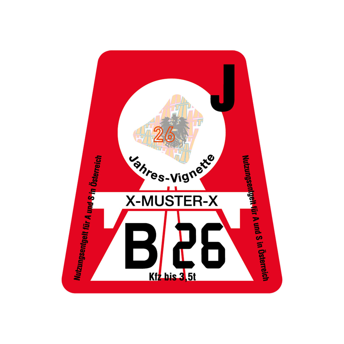 Jahres-Vignette PKW, Österreich 2026.